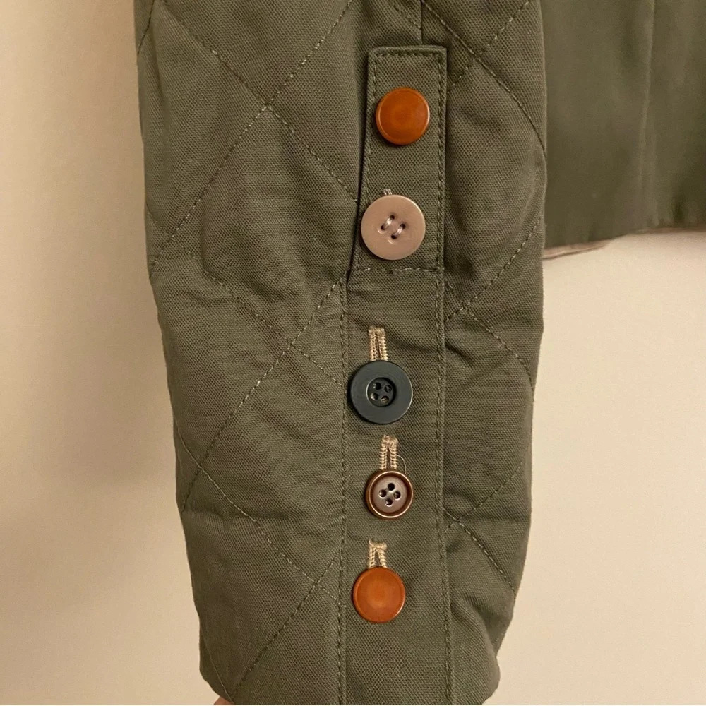 BCBGMAXAZRIA Runway Military Utility Jacket Y2K Grunge Boho Army Olive Green XS - Picture 7 of 16